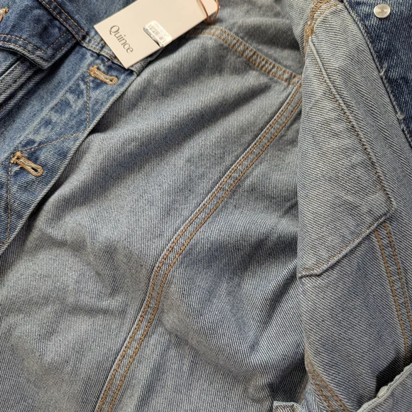Quince Women's 100% Organic Cotton Jean Denim Jacket Indigo Blue Medium - Picture 14 of 15